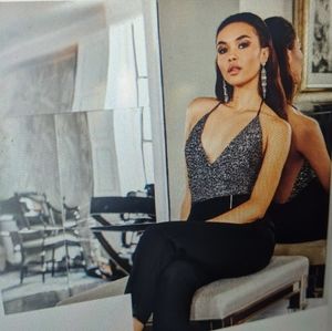 SILVER SEQUIN BODYSUIT